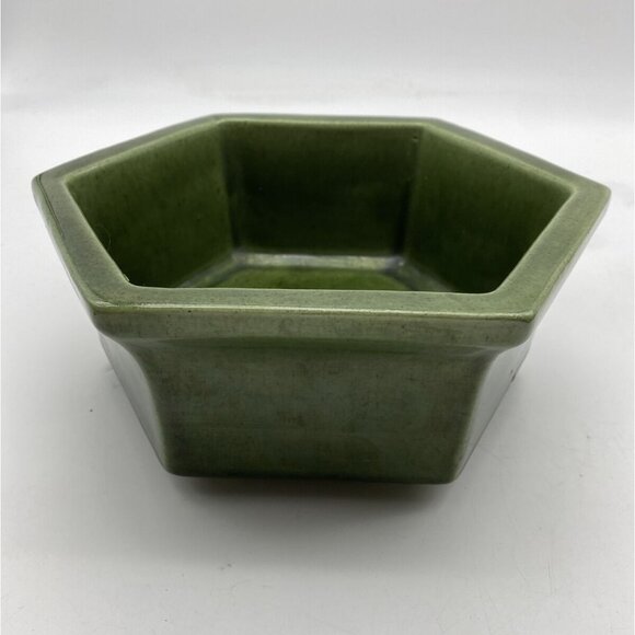 Vintage MCM Hager Planter Pot #4003 Hexagon Shaped Green Art Pottery *chip - Picture 6 of 12